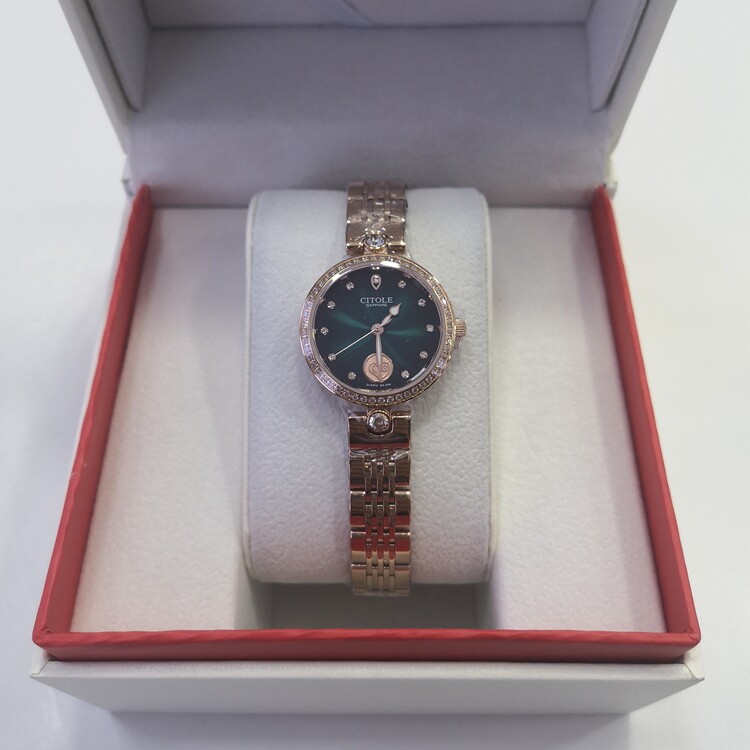 玫瑰金小绿表CITOLE/西腾玫瑰金