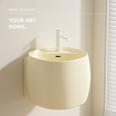 挂墙式洗手盆一体壁挂洗脸盆小户型卫生间阳台加深陶瓷悬空洗手池