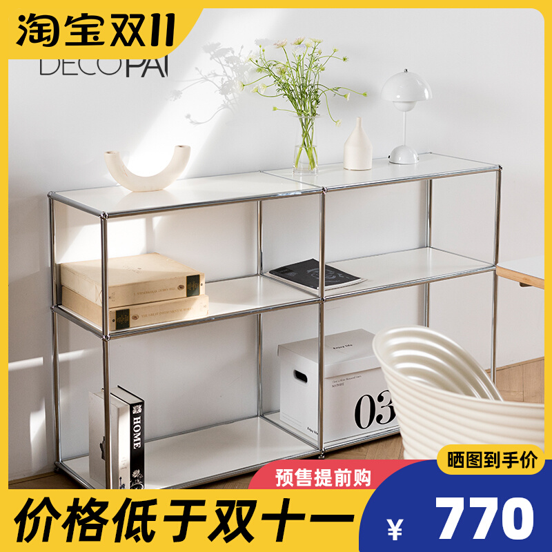 USM置物架北欧落地多层书架现代简约不锈钢铁艺架子模块组合柜