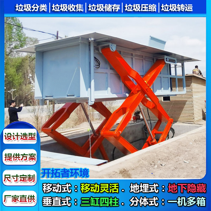 平推式垃圾压缩机 水平式小型垃圾中转站的转运量 城市规划迁建