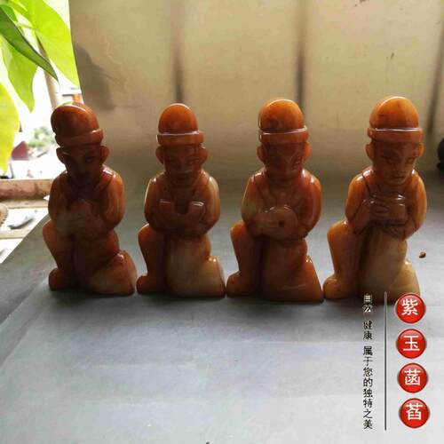 古玉老玉古玩玉跪人遇贵人一套玉佣四瑞圭璜璧琮把件摆件包邮05