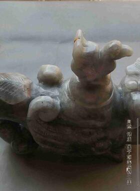 纯天然玉石香炉玉香炉朱雀上古神兽大把件摆件包邮单只价0315008