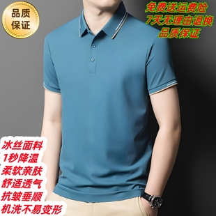 翻领纯色商务休闲中青年POLO衫 2025夏季 T恤男士 新款 男 短袖