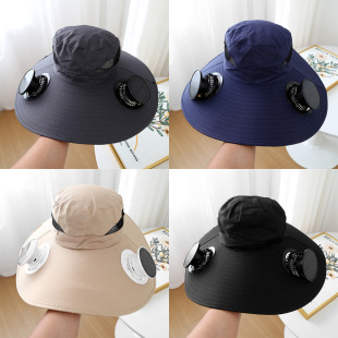 Fan Women Electric and Men 风扇帽 with Hat Sun Brim Large