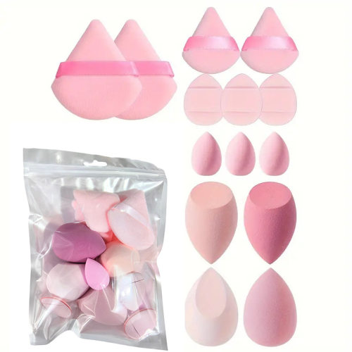 14Pcs Multi Shape Beauty Blender Powder Puff Set Wet Dry Use