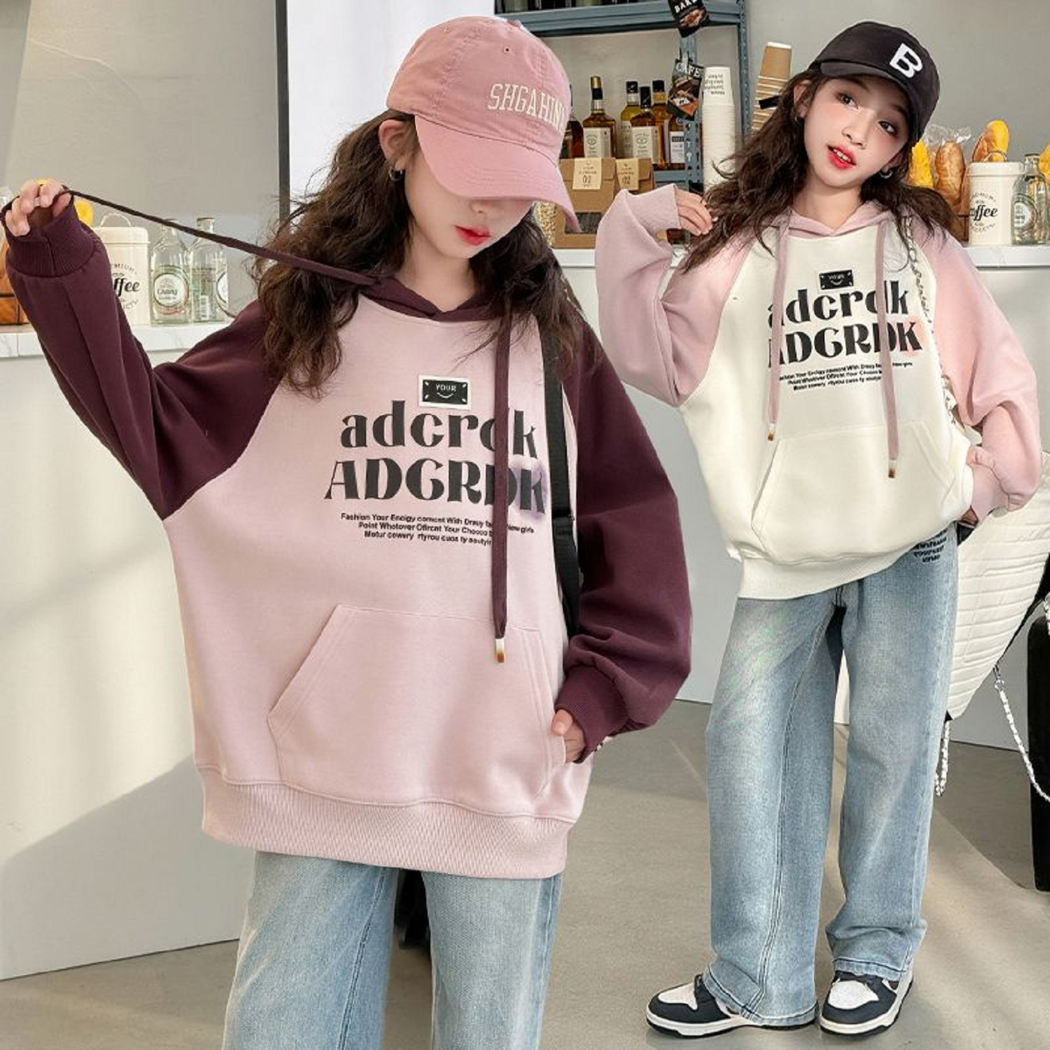 女童卫衣春秋款2025新款儿童休闲中大童韩版洋气加绒连帽上衣女孩