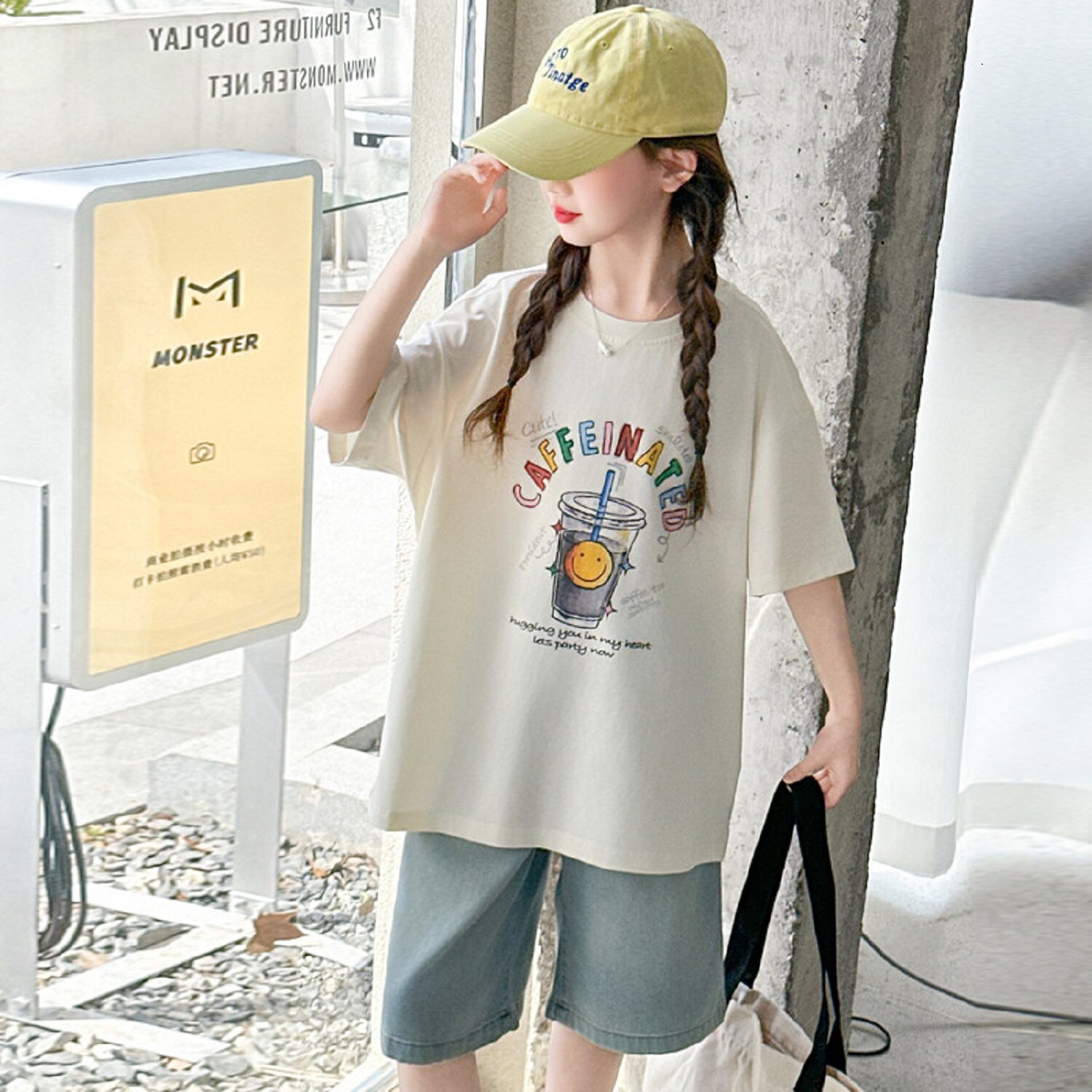 女童夏装套装2026新款洋气纯棉休闲大童短袖t恤牛仔短裤两件套潮