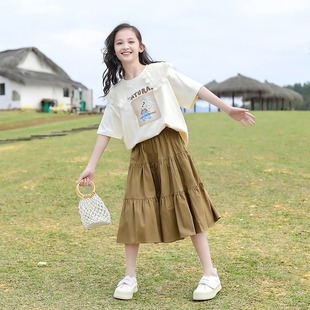 女童连衣裙夏装2026新款洋气儿童夏季网红裙子女孩学院风两件套装