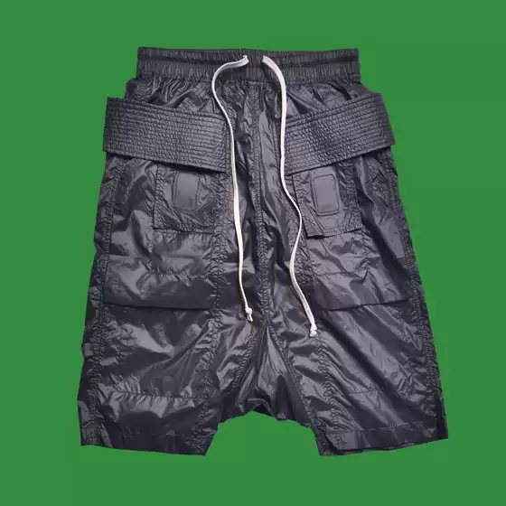 Ro Style High Street Ultra-Thin Nylon Double-Ring Five-Point Shorts Loose Harem Crotchless Shorts for Young Men Dark Style Cross-Dressing