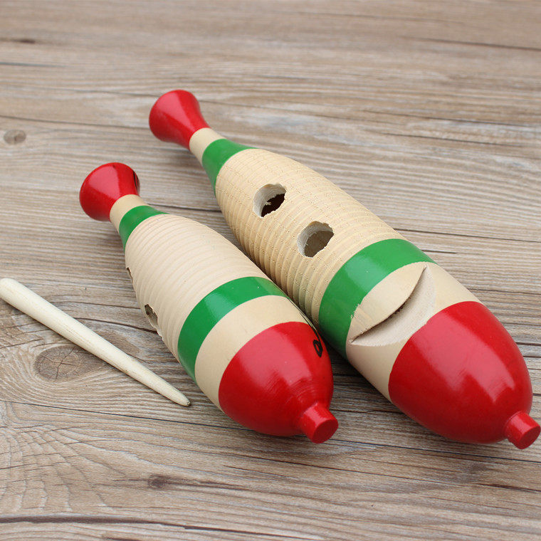 木制蛙鸣筒奥尔夫打击乐器玩具 幼儿园早教教具 儿童刮蛙小鱼蛙