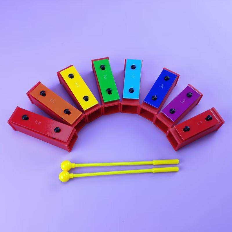 奥尔夫乐器铝板敲琴八音砖 儿童打击乐器彩虹琴音块音乐早教8音砖