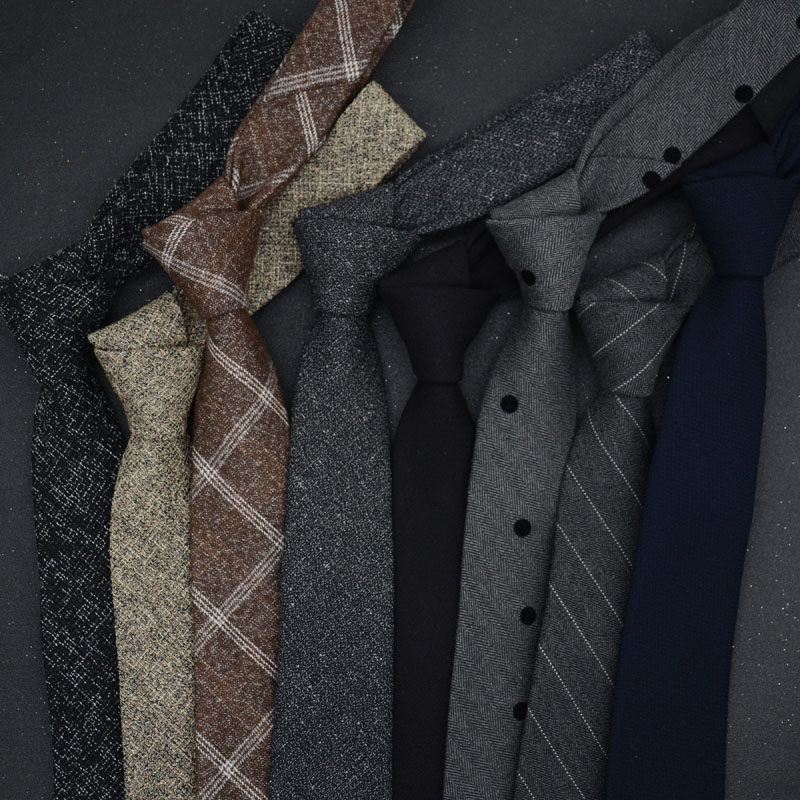 6CM领带男士正装商务休闲韩版女英伦窄版手打款灰色圆点复古礼盒