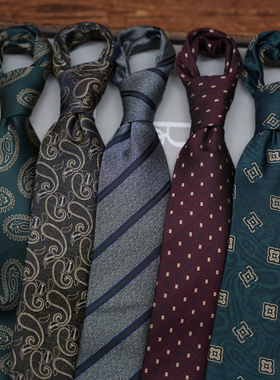 领带男正装韩版英伦风绅士复古欧美8CM手打款商务职业装宽YSB836