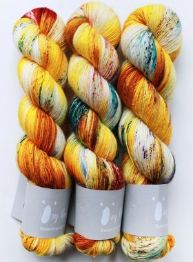 Qing Fibre Single 英国进口手染段染美丽诺羊毛DIY手工编织毛线