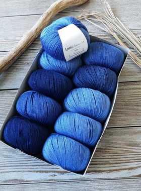 lana gatto vip 进口羊毛羊绒混纺中细长段染线diy手工编织披肩线