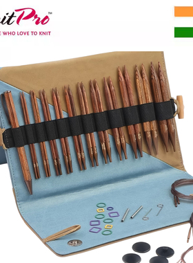 KnitPro GINGER 31281 31282进口复古色桦木可拆环针针头套装工具