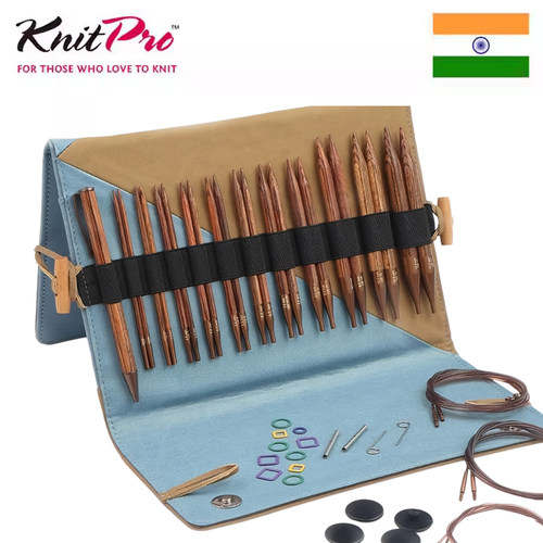 KnitPro GINGER 31281 31282进口复古色桦木可拆环针针头套装工具