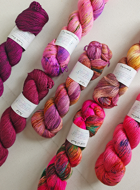 进口手染线 single 段染 单股美丽诺 披肩毛衣围巾毛线100克366米