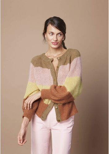 sandnes tynn silk mohair 真丝马海毛条纹毛衣DIY编织毛线材料包