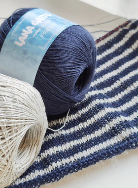 清仓 进口 lana gatto fresh 纯亚麻 春夏线手工编织透气吸汗毛线
