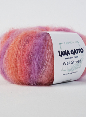 lana gatto 马海毛羊驼混纺柔滑线wall street段染披肩毛衣毛线