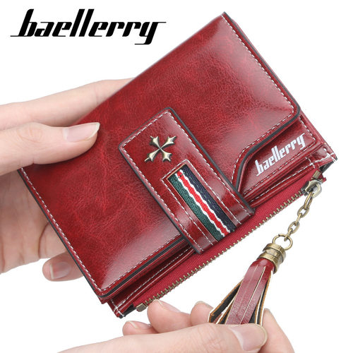 baellerry流苏拉链搭扣钱包女士