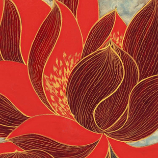 近代 张大千 金线荷花图 美术资源 墙面装饰 画芯挂轴 装裱定制