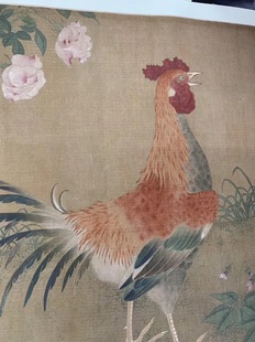 王渊 玫瑰春禽图 工笔设色 花鸟国画 墙面装饰 美术资源 微喷复制