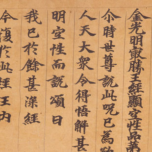 敦煌 金光明最胜王经显空性品第九 手稿文献 小楷字帖 书法长卷