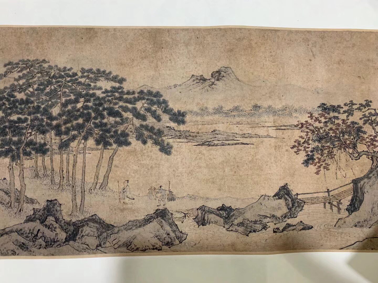 仇英 山水手卷 明代经典 装饰画芯 纸本绢布 美术资源 微喷复制