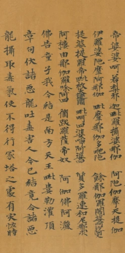 Примечание к самоубийству Дюнхуанга, Священные Писания Тан, написанные в небольших обычных писаниях, великом инициации сутры, том шестой, копирование каллиграфии кисти, копия микро-разрыва