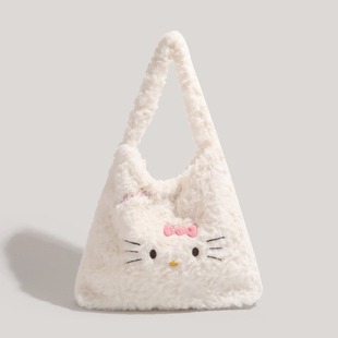 HelloKitty毛毛2024新款 CHARHP&KEJNT正品 可爱毛绒女士单肩包