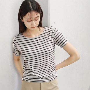 出口日本女士纯棉百分百棉T恤短袖圆领 新疆棉
