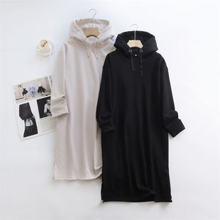 只有XL和4L日单加绒加厚连衣裙宽松大码打底衣套头裙