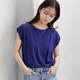 出口日本女装一分袖T恤纯棉新疆棉宽松显瘦