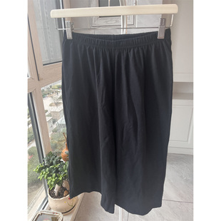 睡裤 95棉出口日本夏季 阔腿裤 高腰8分裤 薄款 家居裤