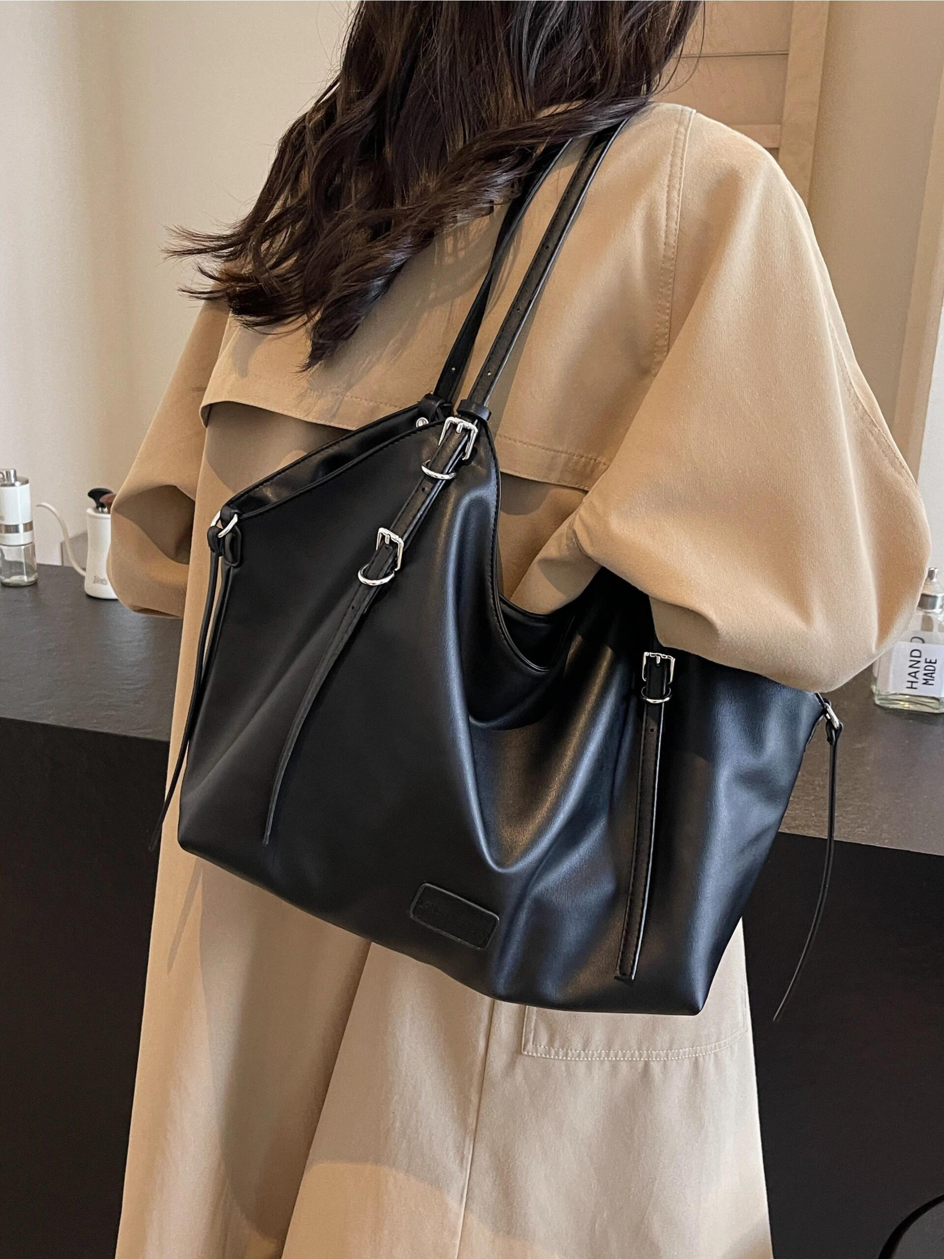 美滋滋大容量复古休闲通勤托特包