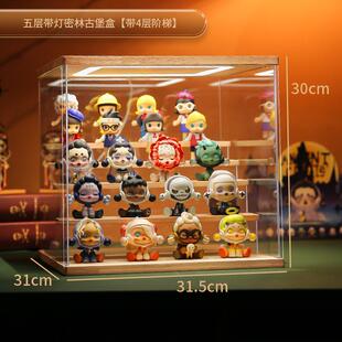 密林古堡展示盒盲盒收纳架泡泡玛特亚克力陈列框手办透明防尘罩柜