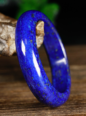 福子珠宝天然阿富汗青金石老矿料手镯圆条帝王青晶直播现货支持