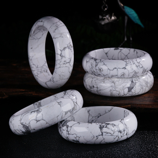 福子珠宝直播白松天然玉石矿镶嵌圆条大宽手镯宝石彩色文玩礼物女