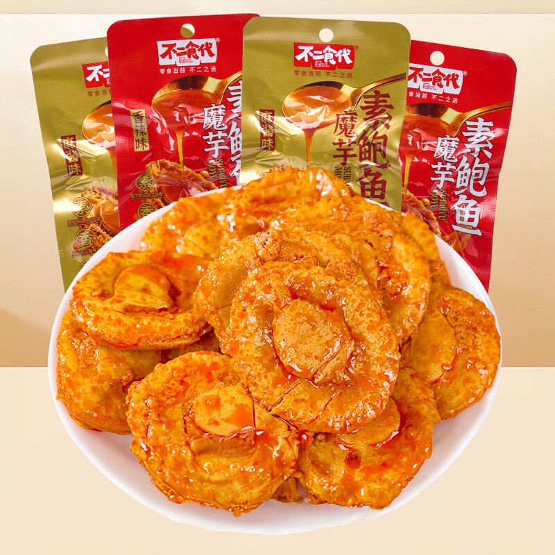 速发现货爆辣即食鱼零食不二食代素鲍鱼即食麻酱爆肚魔芋干牛肚解