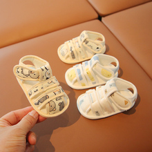 夏季新生婴儿布凉鞋0-3-6-12个月婴儿步前鞋一岁宝宝学步鞋软底款
