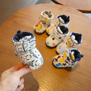 子冬季 8婴幼儿软底学步鞋 新生儿保暖鞋 6到12个月宝宝棉鞋 婴儿鞋