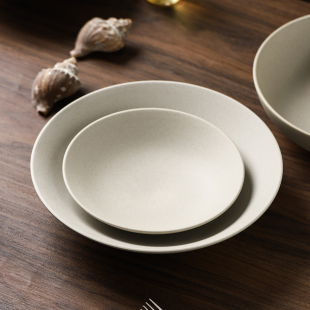 日式 陶瓷盘子家用菜盘粗陶沙拉盘深盘冷菜盘商用餐饮 复古2025新款