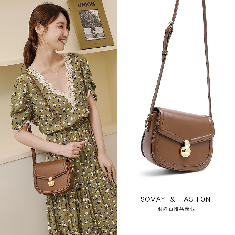 棕色包包2020新款潮网红马鞍包百搭秋季休闲单肩斜挎包秋冬女包小
