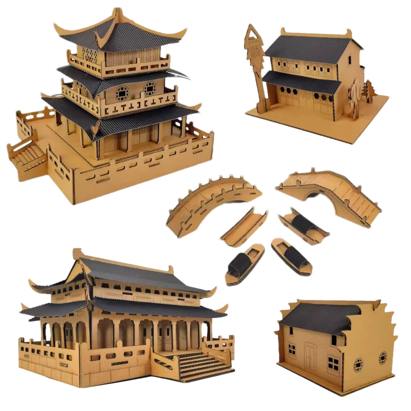 屋阁楼塔古建筑手工徽派文创