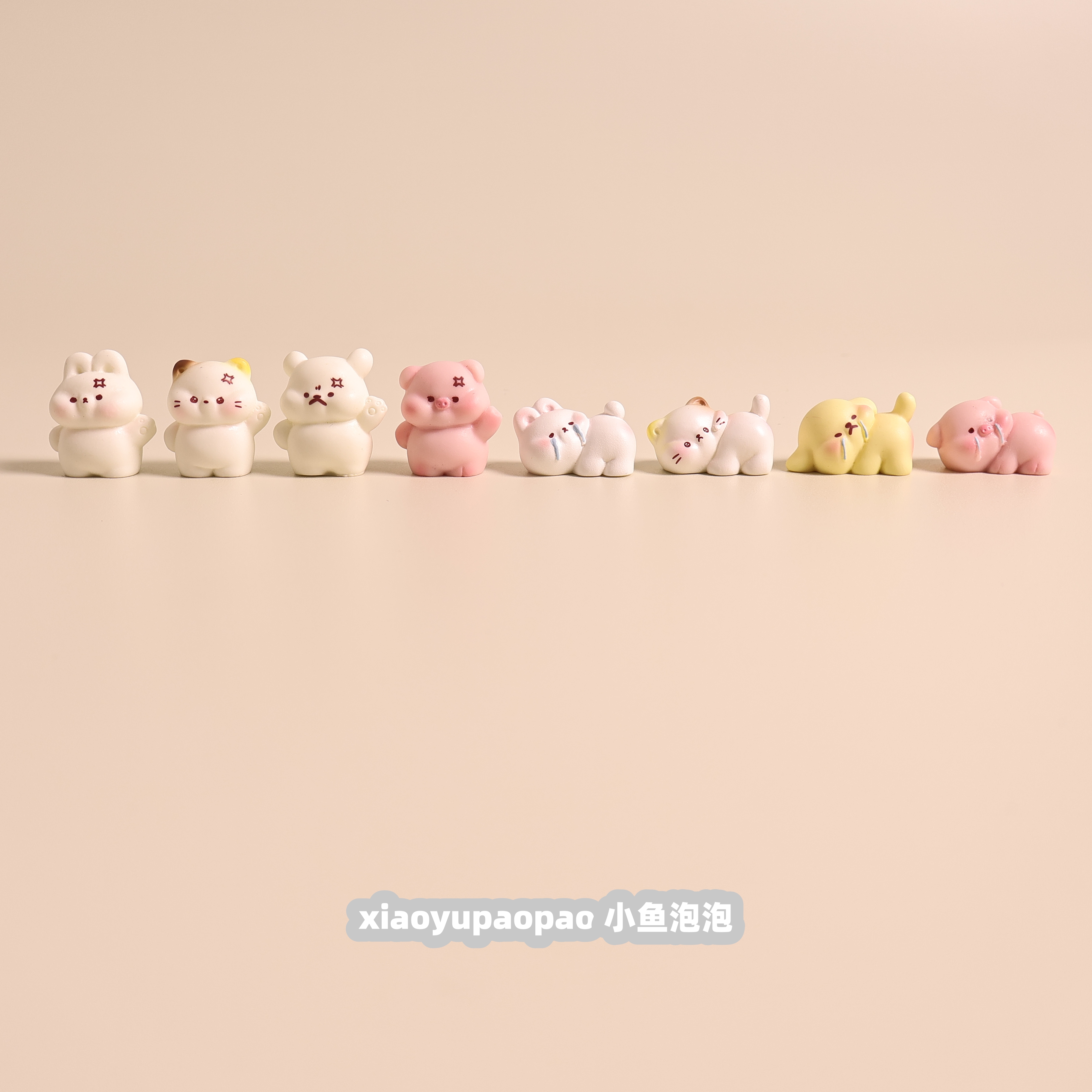 可爱迷你挨揍小动物桌面摆件