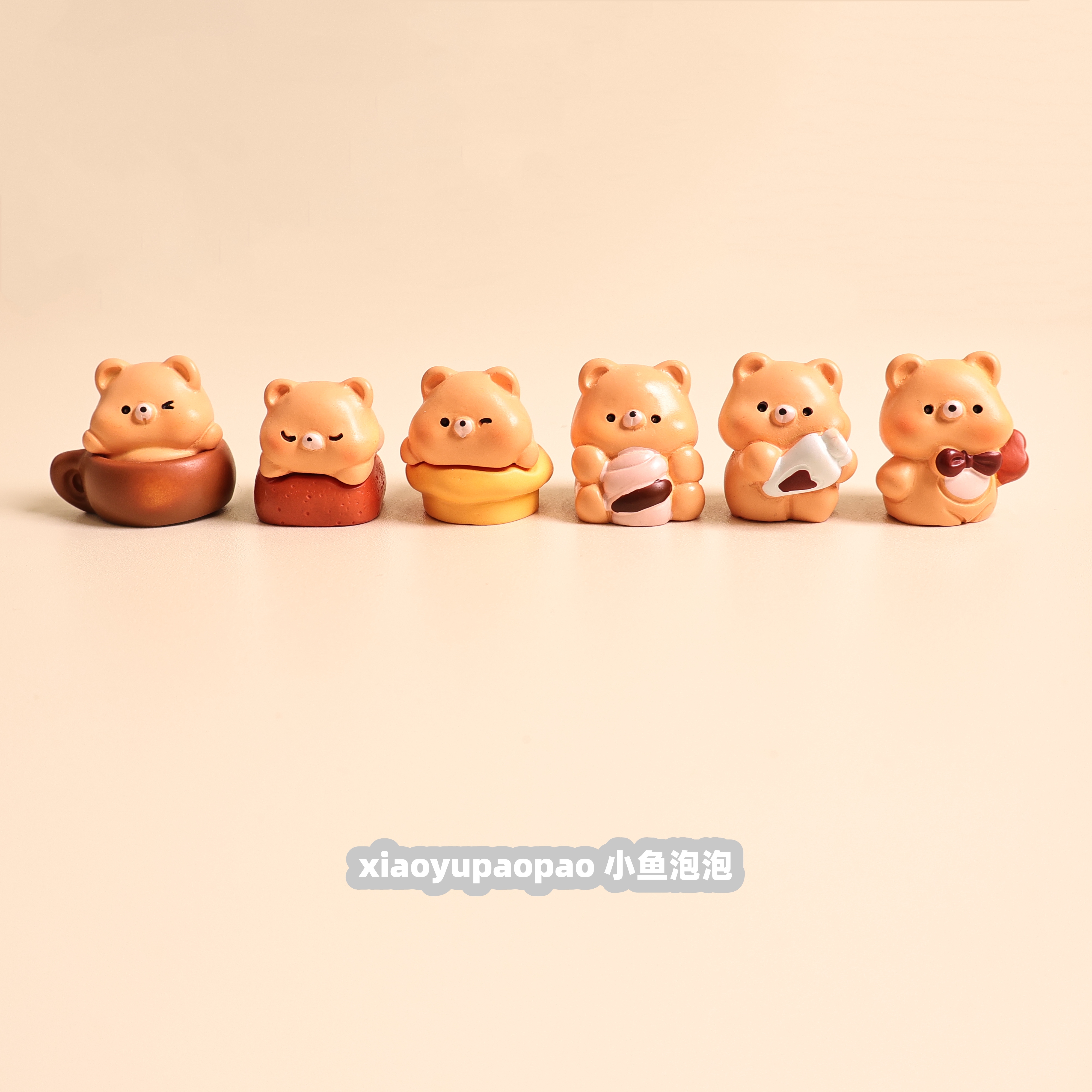 迷你巧克力小熊桌面摆件