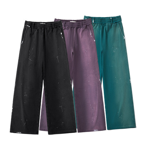 水洗复古baggy泼墨卫裤