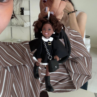 ins同款甜美可爱芭比公主小香风连衣裙靴子洋娃娃钥匙扣包包挂件